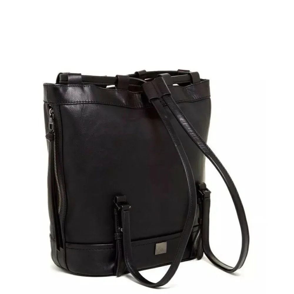 NWT KOOBA BLACK CANYON SLING BACKPACK - GENUINE LAMB LEATHER DOUBLE STRAP $398